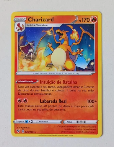 Carta original Pokémon nova Charizard