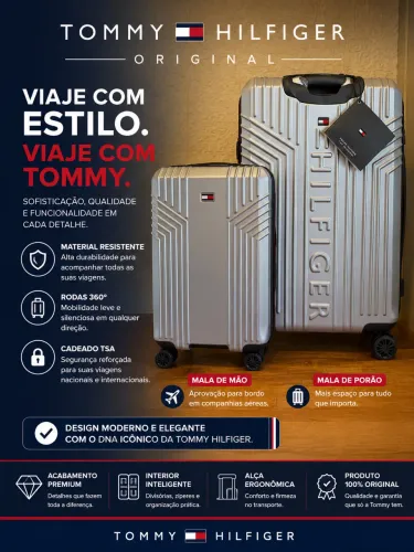 Conjunto de malas de bordo e porão original da Tommy