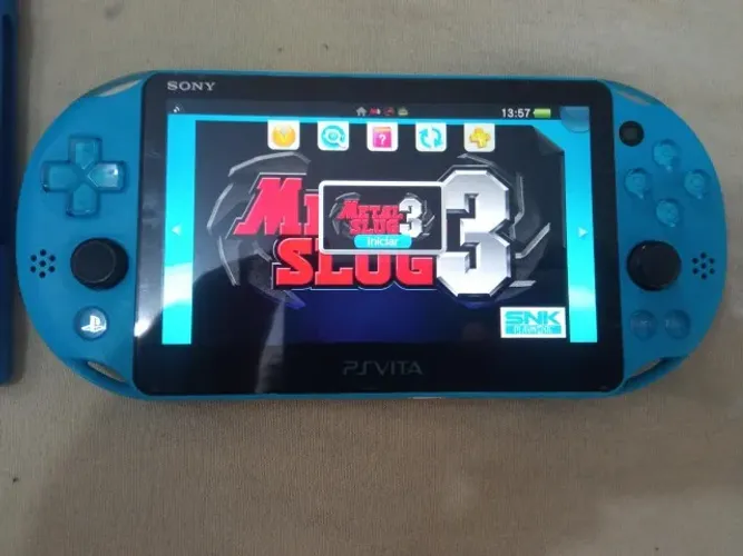 Ps Vita Slim, Azul, Excelente estado, Novo, Desb, 2000 Jogos, Parcelo, Aceito troca