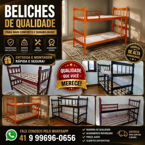 Beliche Madeira Maciça 188x78 Direto da Fábrica