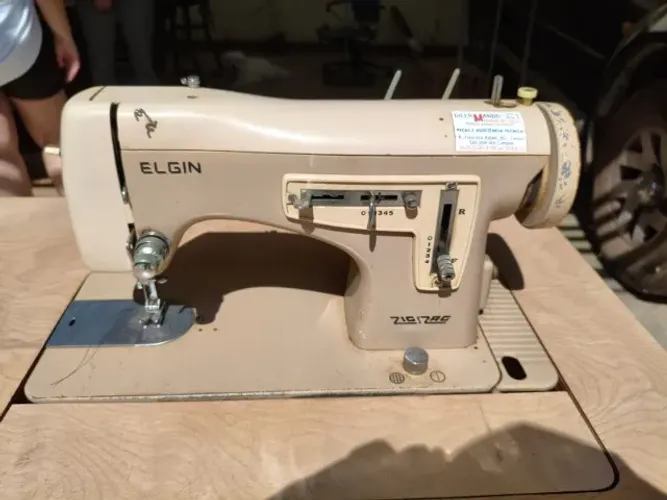 Máquina Elgin Super Zig-Zag + Gabinete + Motor Singer Original