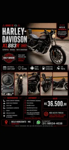 Vendo Harley Davidson 883 Sposter - Moto muito nova