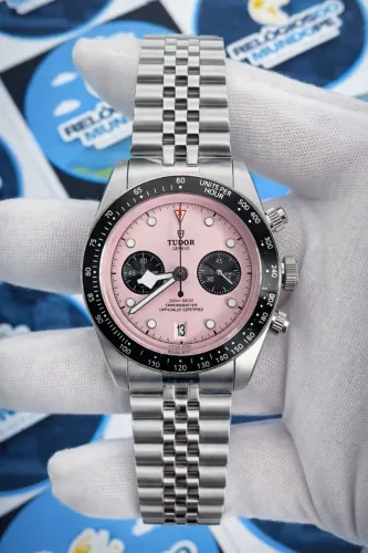 RELOGIO CHNOGRAPH FUNDO ROSA 