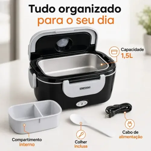 marmiteira elétrica bivolt 1,5l 60w 127v 220v portátil startools ar0902