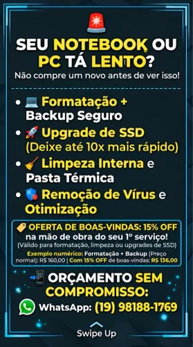 Formatação de Notebook e PC + Limpeza e Upgrade SSD