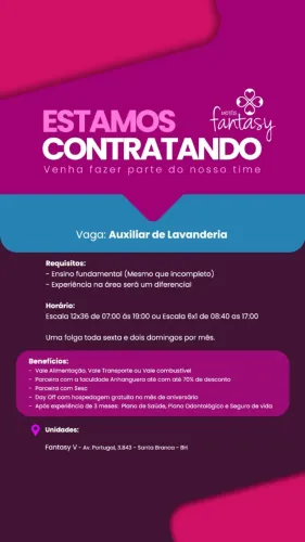 AUXILIAR DE LAVANDERIA 6X1