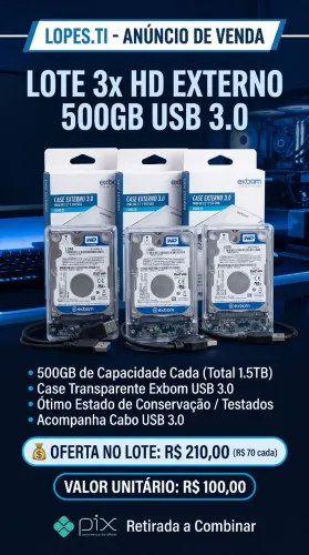 3x HD Externo 500GB