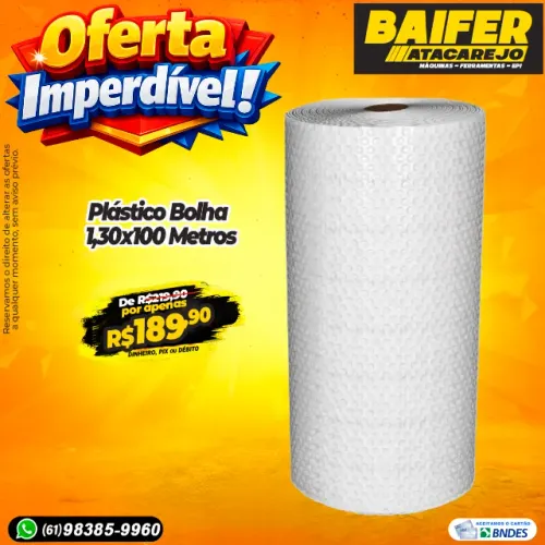 Plástico Bolha 1,30x100 Metros 