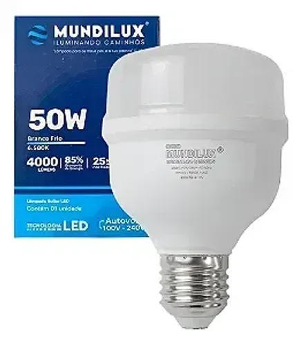 Lâmpada Bulbo Led/ Mundilux/ 50w/ Branco-frio 6500k