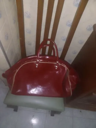 Bolsa De Couro Vermelha..