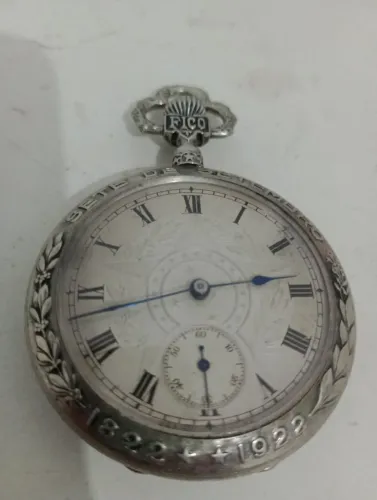 Relógio de bolso raro comemorativo 100 anos da independência do Brasil década 1900