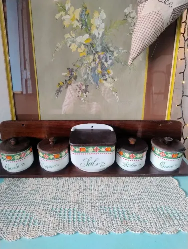 Conjunto porta temperos Schmidt antigo