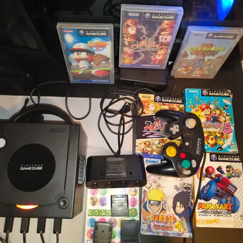 Gamecube DOL-001, Completo na caixa original, 2 controles, 5 jogos