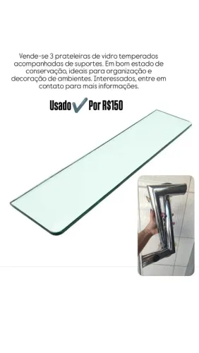 Vende-se prateleiras em vidro