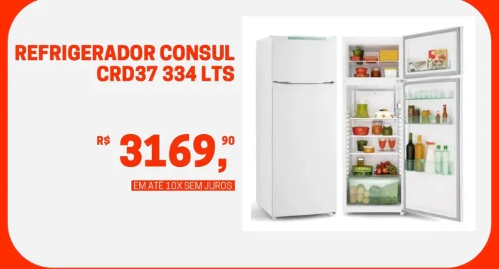 Geladeira Consul CRD37 - 334 Litros - Branca - Nova!