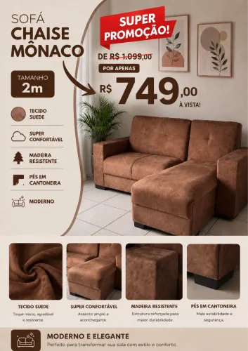 sofá chaise 2m promoção!!!!