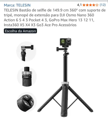 Bastão TELESIN (?haste de selfie?)