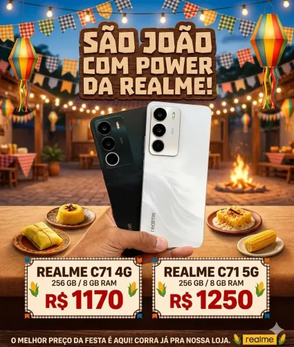 São João de preços baixo Realme C71 12 meses de garantia!!!