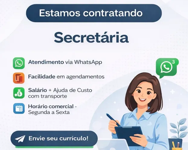 Vaga de emprego para secretária
