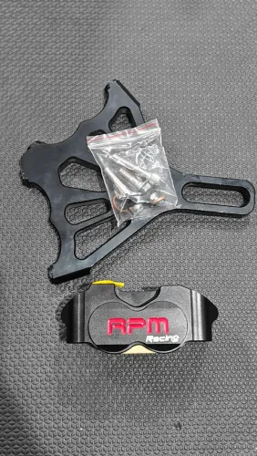 Pinça De Freio Rpm Duplo Pistão + Suporte + Pastilhas