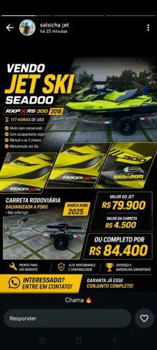 Vende-se jet semi novo zerado e todo revisado. Pronto para rodar e se divertir?