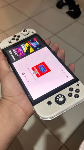Nintendo Switch Oled + Caixa, Cabos, Case e Acessório