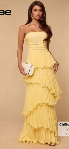 Vestido Amarelo manteiga Tamanho M