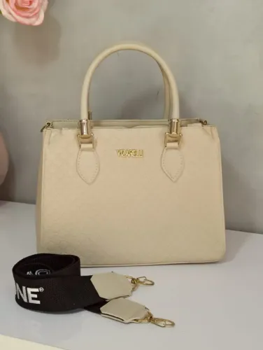 Bolsa Vizarelli Lorena Média Bordadinha Nude Feminina - Confecção Luxo
