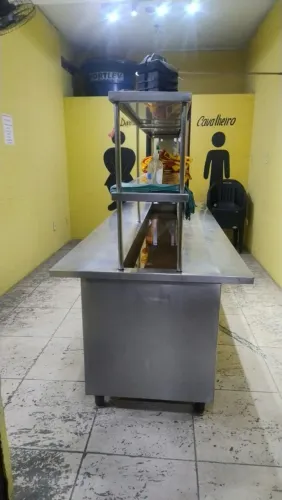 Buffet inox completo com todas as cubas