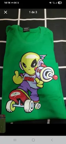 Camiseta HIGH VERDE, TAM M, usada duas vezes.
