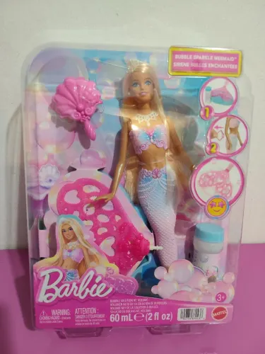 Barbie Sereia Bubble Sparkle bolhas de sabão boneca princesa lacrada