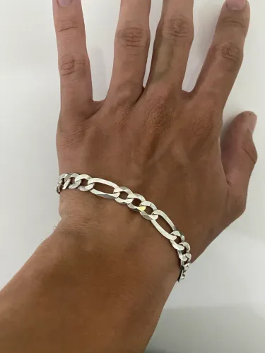 Pulseira de prata 3x1, 7mm.