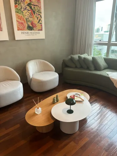 Mesa de centro orgânica - conjunto