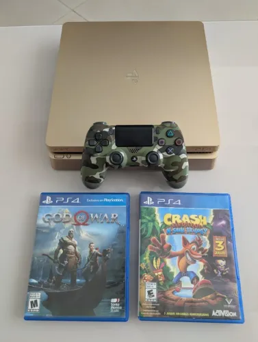 PS4 Slim Dourado 1TB SSD + 2 Jogos
