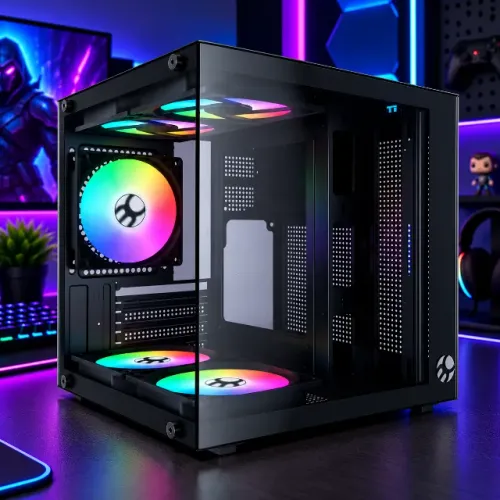 Gabinete Gamer Preto Bluecase com 5x Fans RGB Bg-066 Life Pro - Loja Física