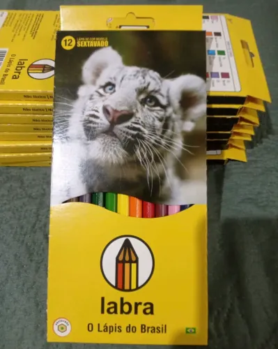 Caixa de lápis rara e antiga Labra 12 cores- anos 80