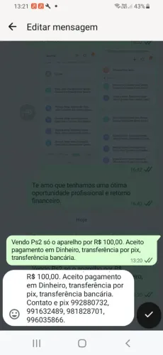 Vendo Ps2 só o aparelho com defeito para conserto ou reciclagem. 