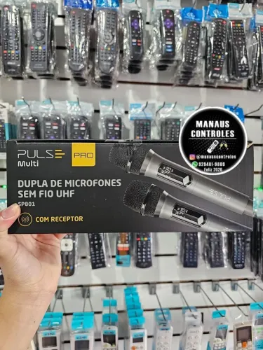 Kit 2 Microfones Pulse Pro Sem Fio + Receptor Sp801