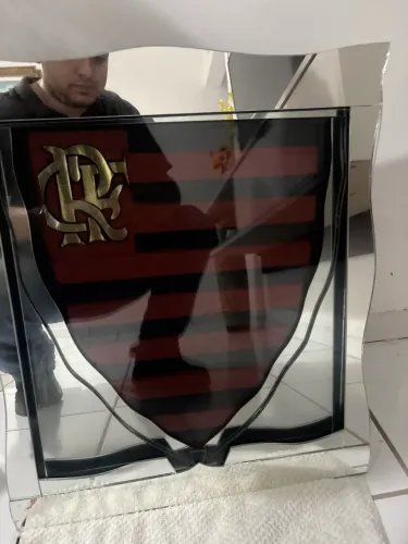 QUADRO DO FLAMENGO MOLDURA DE VIDRO