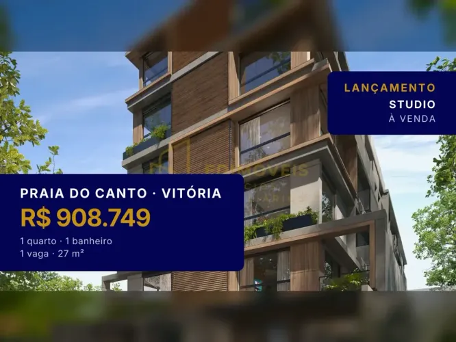 Studio Garden na Praia do Canto: um investimento seguro e valorizado!