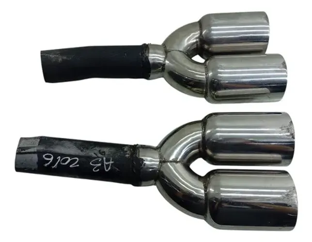 Par Ponteiras Esportiva Inox Volkswagen Audi Preto
