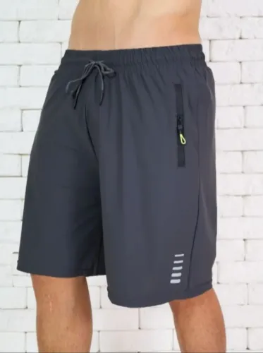 Short Academia Masculino Com Bolso Zíper Esportivo - Novo
