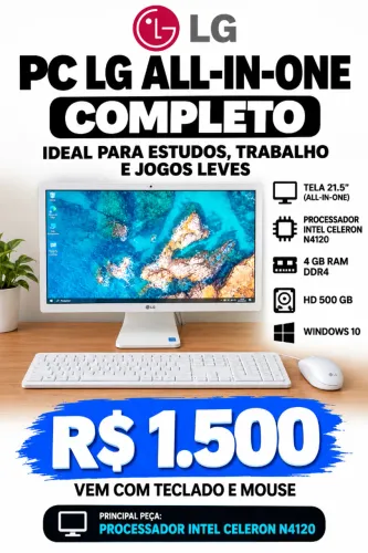 PC LG All-in-One Celeron N4120 4GB RAM 500GB