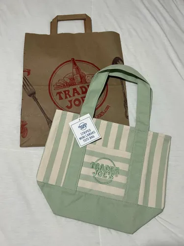 Bolsa Tote Trader Joe?s Listrada - Nova com Etiqueta
