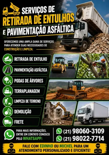 RETIRADA DE ENTULHOS E PAVIMENTAÇÃO ASFALTICA