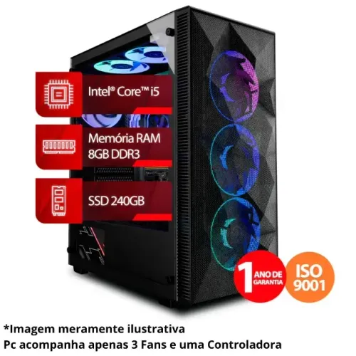 PC Gamer Intel® Core? I5 de 4ª Geração, RAM de 8GB, SSD de 240GB, Linux | - FRETE GRÁTIS