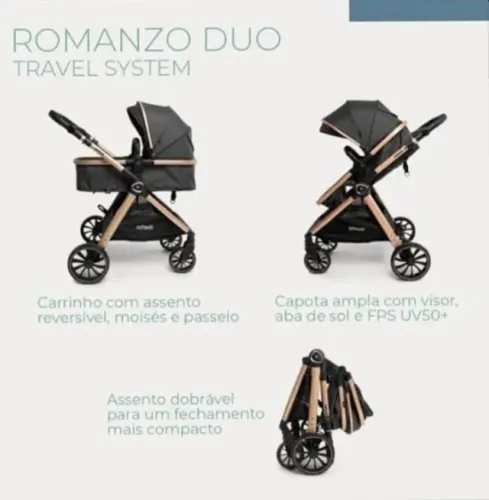 Carrinho de bebê travel system romanzo duo!