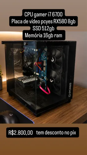 Pc gamer i7 6700 placa de vídeo 8gb rx580