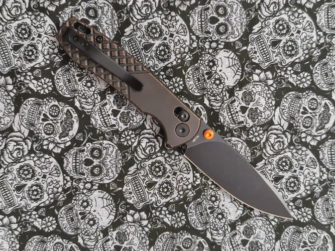 Canivete Trivisa Dragonfly -Cu EDC Knife,Steel Blade 14C28N, Cooper HANDLE, DROP Point 