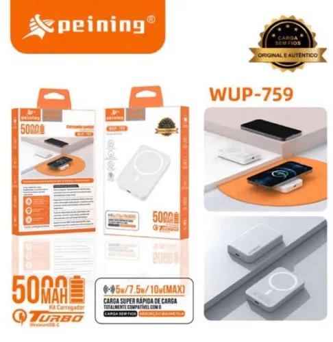 Carregador Portátil por Indução Power Bank peining